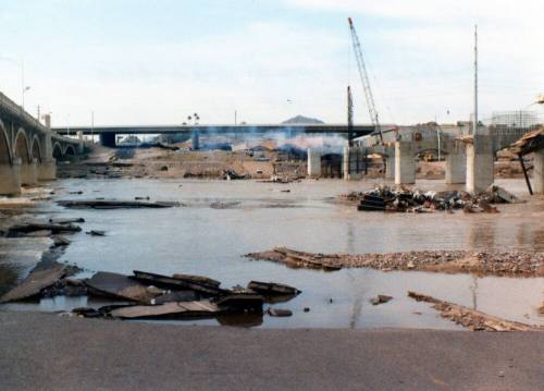 Damage to New Mill Ave. Bridge, 1993