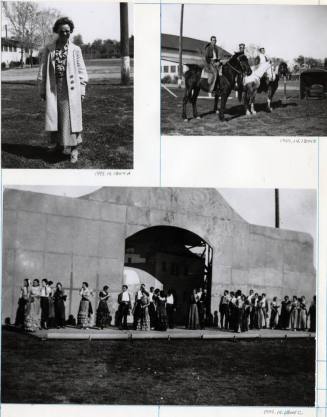 Three Photographs of Theatrical Group and Outdoor Scenery