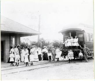 Group of People at Mesa Train Station