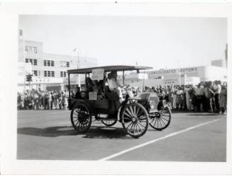 Pre-1920s Delivery Truck with Girl Scouts in Parade