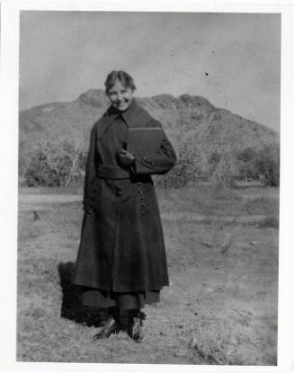 Woman Posed in Front of Hayden Butte