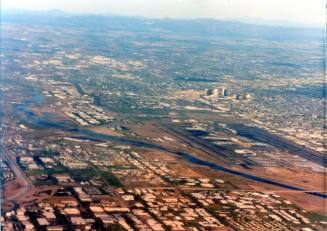 Aerial View of Salt River and Phoenix, 1992