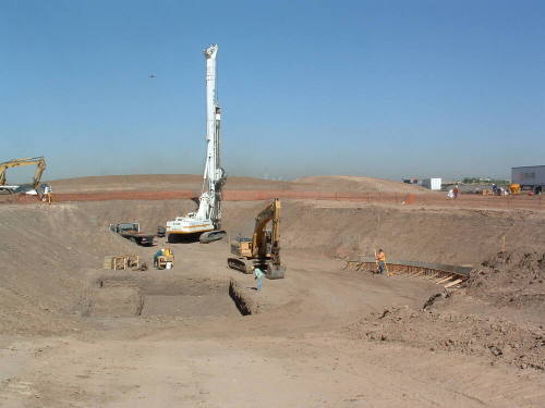 Tempe Center for the Arts construction photograph- Digging the Foundation