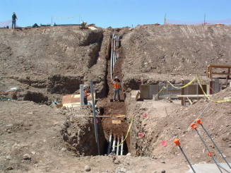 Tempe Center for the Arts construction photograph- Pipes on a Hill