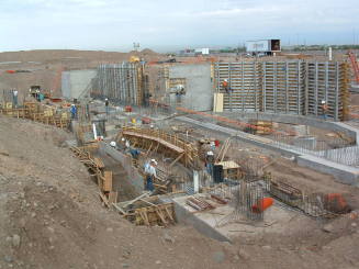 Tempe Center for the Arts construction photograph- Walls Beginning to be Built