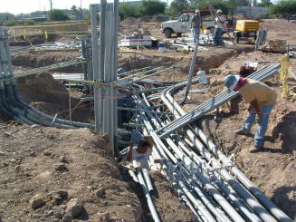 Tempe Center for the Arts construction photograph-Building Pipes