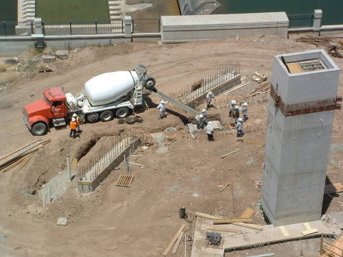 Tempe Center for the Arts construction photograph-Workers Pouring Concrete