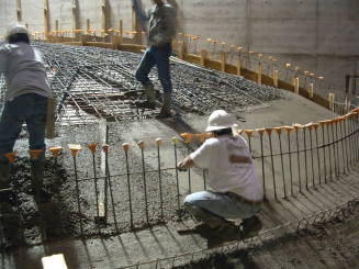 Tempe Center for the Arts construction photograph-Concrete being Poured into Theater Dome