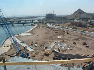 Tempe Center for the Arts construction photograph-View of Park Facing West