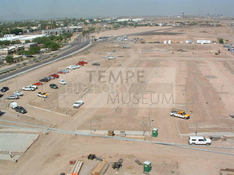 Tempe Center for the Arts construction photograph-Parking Lot Construction