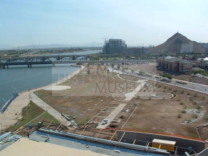 Tempe Center for the Arts construction photograph-West Facing View of Park
