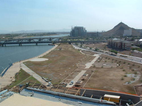 Tempe Center for the Arts construction photograph-West Facing View of Park