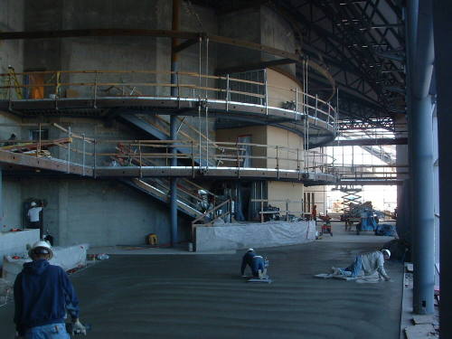 Tempe Center for the Arts construction photograph-Smoothing Concrete