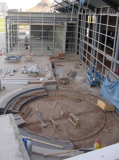 Tempe Center for the Arts construction photograph-Circular Courtyard Construction