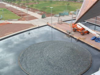 Tempe Center for the Arts construction photograph- Reflecting Pool Sculptuure