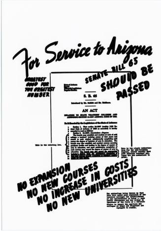 Advertisement "For Service to Arizona Senate Bill 65 Should Be Passed"