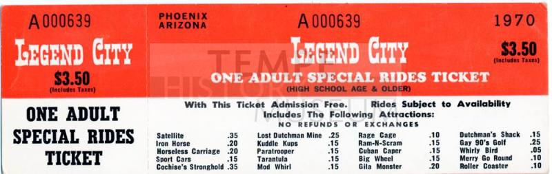 Tickets for Legend City - Adult Special Rides Ticket