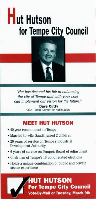 Hut Hutson political card