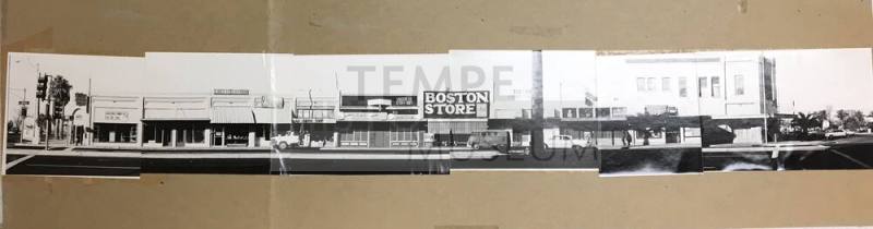 Panoramic Photograph of Shops on Mill Avenue Facing West between Fourth and Fifth Street
