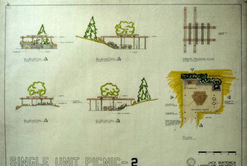 Kiwanis Park single-unit picnic area schematic design slide