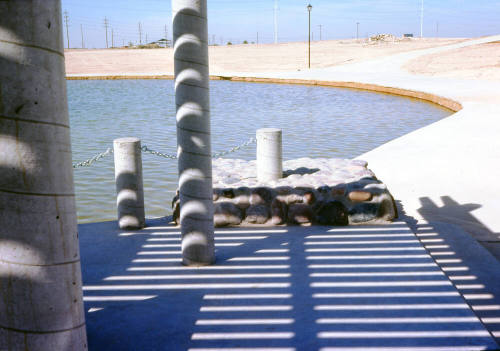 Ramada and lake at Kiwanis Park construction site