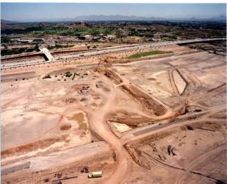 Tempe Town Lake Construction beginning - road beds