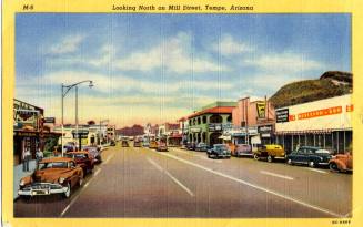 Postcard Looking North on Mill Avenue