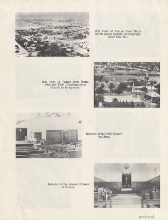 Photograph of pages from History of First Congregational Church of Tempe.
