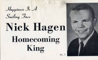 Photographs of election cards for Nick Hagen