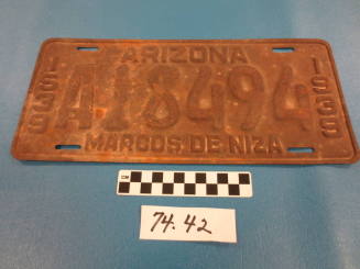 1939 Arizona License Plate, Marcos de Niza 1539-1939