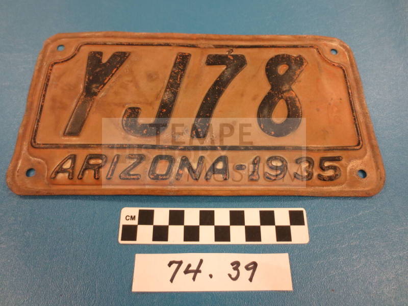 1935 AZ License Plate