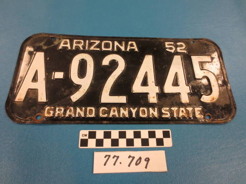 1952 AZ License Plate