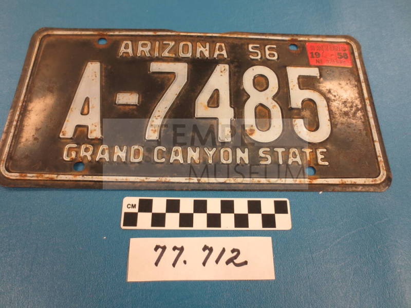1956 AZ License Plate