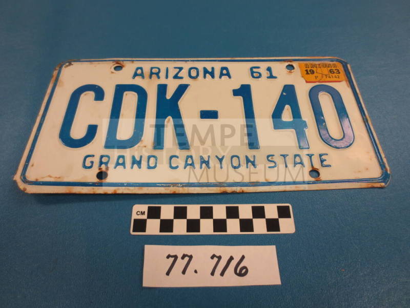 1961 AZ License Plate