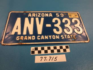 1959 AZ License Plate