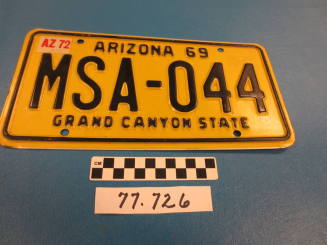 1969 AZ License Plate