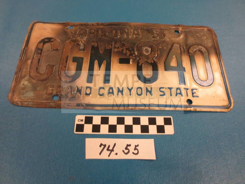 1961 AZ License Plate