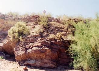 Man at Hayden Butte Rock Formation