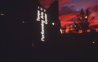 Tempe Performing Arts Center Sign, at Night