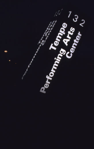 Tempe Performing Arts Center Sign, Lit up at Night