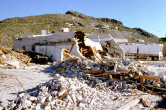 Destruction of building on the site of the future Tempe Police Court Complex