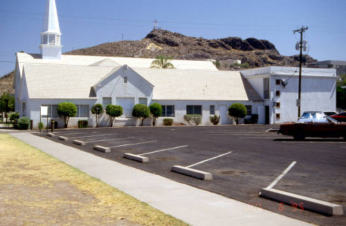 101 E. 6th Street - Parking lot looking north with the Tempe Congregational Church in the background