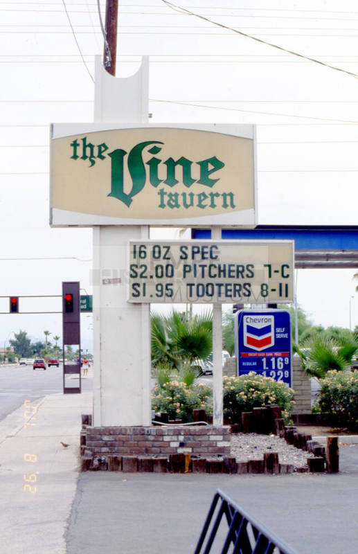 Vine Tavern Sign and Chevron Gas-Station, 801 E. Apache