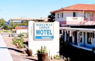 Hideaway Lodge Motel Sign, 1461 E. Apache