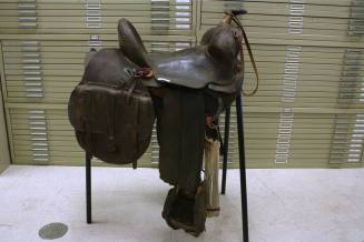 World War I cavalry saddle and rope
