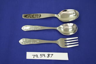 (A) Child's Fork (B) Child'S Spoon and Spoon with Engraving