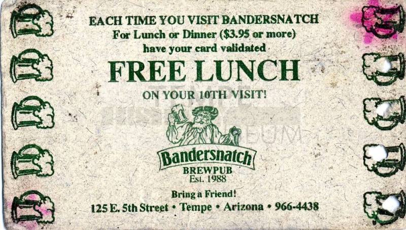 Bander Snatch Punch Card Coupon