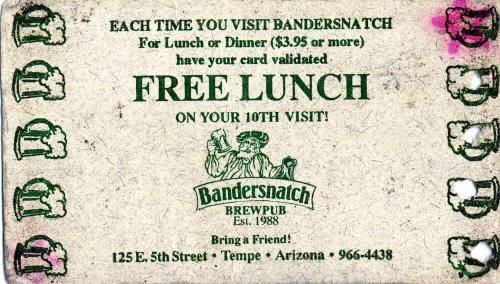 Bander Snatch Punch Card Coupon