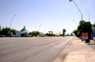 Apache Blvd. looking east at S. 1100 block