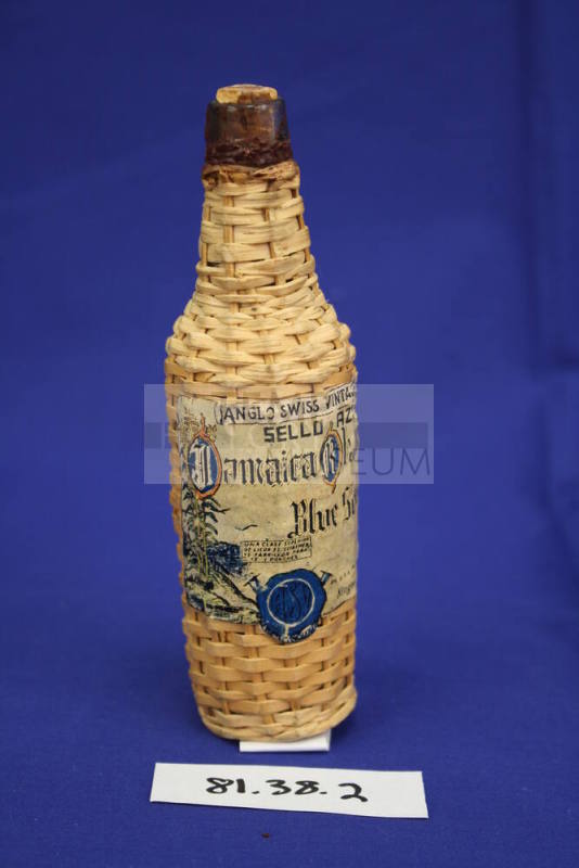Jamaica Rhum Bottle Covered with Woven Straw